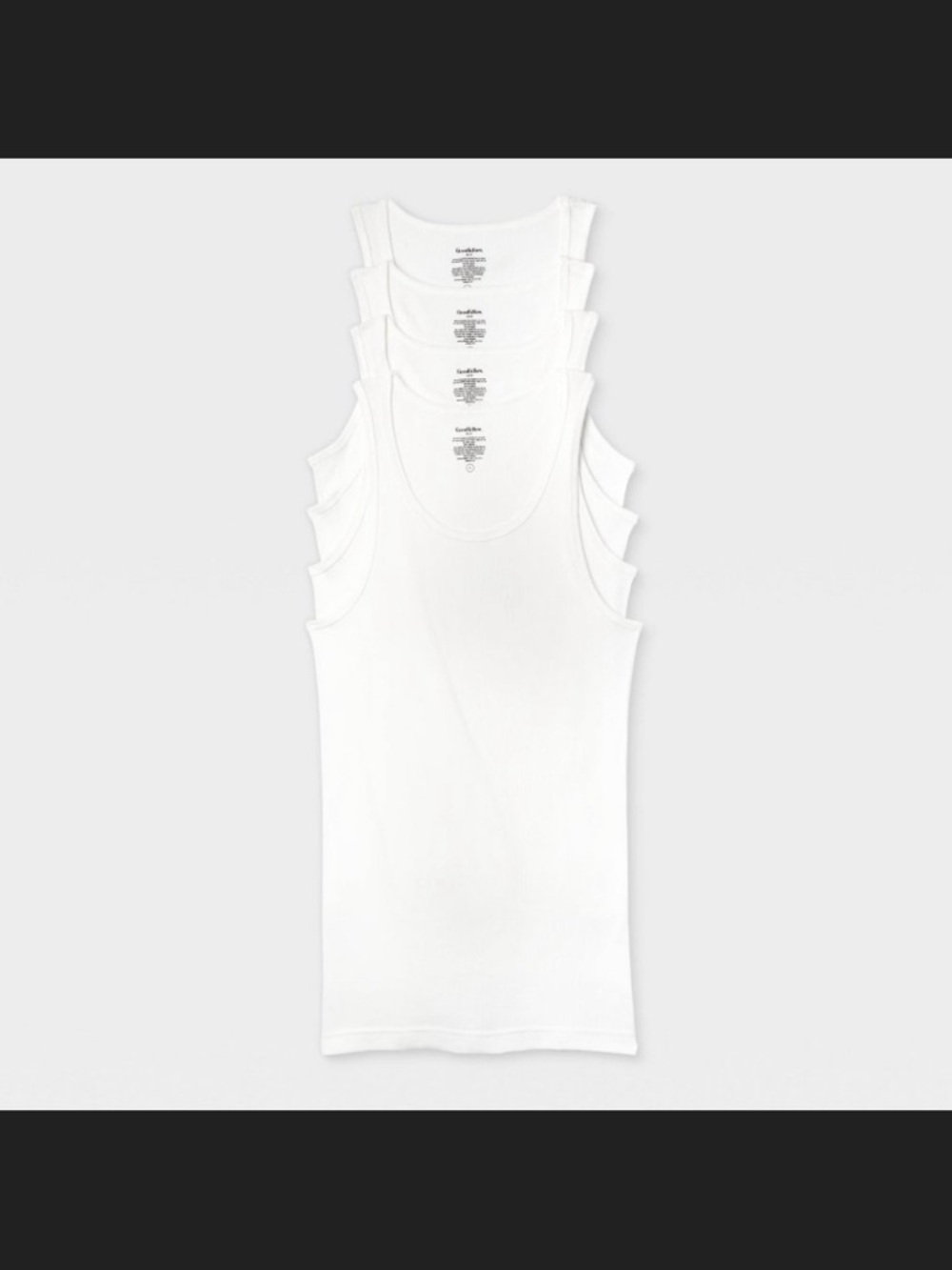 Men’s White Ribbed Tank Top - Pack of 4